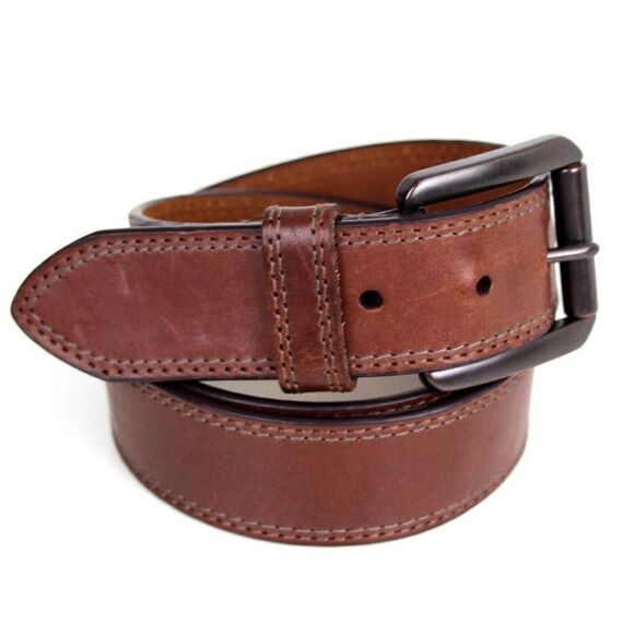 Columbia BROWN GENUINE LEATHER 1 3/8"Wd STITCH CASUAL DRESS MEN'S BELT 36 (G83 - Picture 7 of 15